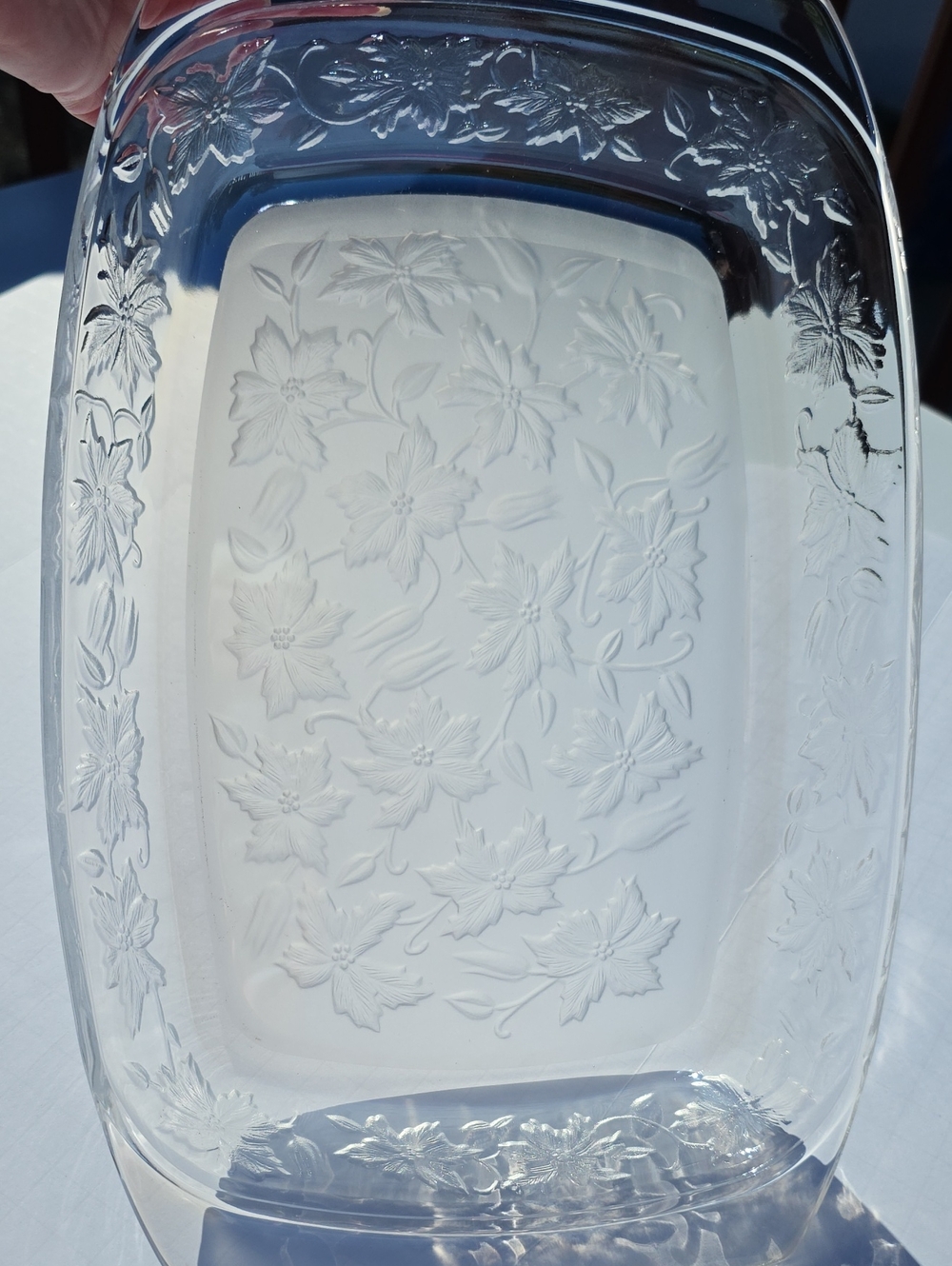Princess House Fantasia Floral Glass Baking Serving Dish - Transparent
